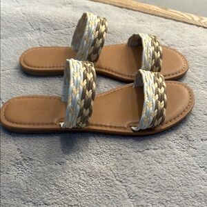 Braided Tan and Cream Women's Sandals